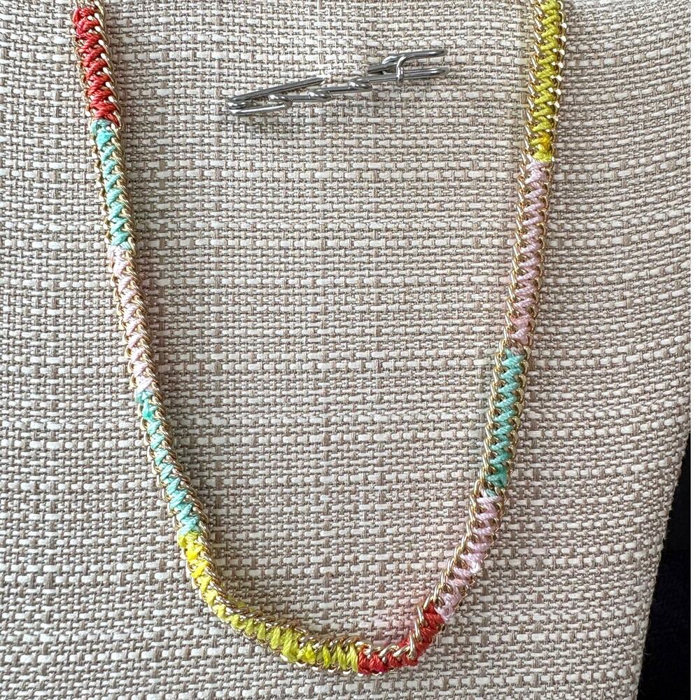 Plunder Design Colorful Wrapped Chain Necklace NEW